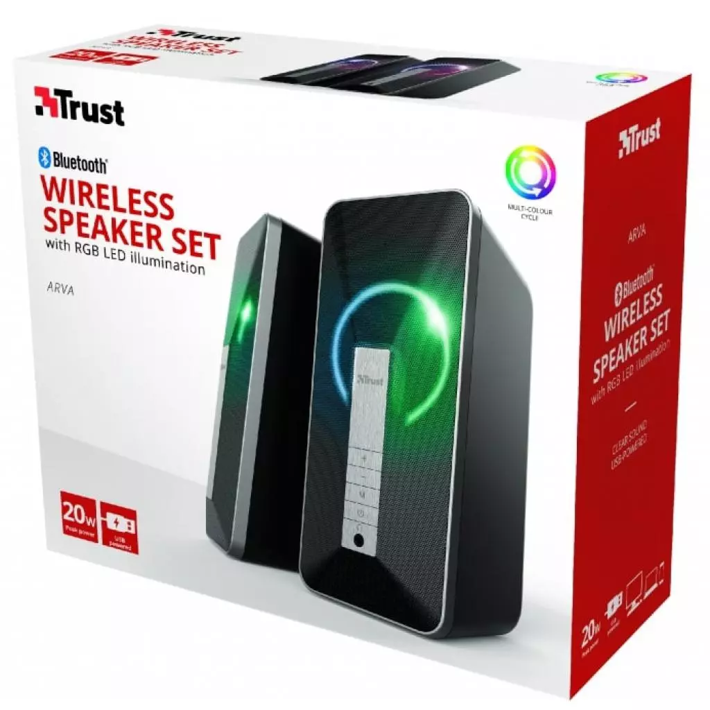 Акустическая система Trust Arva Illuminated Bluetooth BLACK (23820) - 5