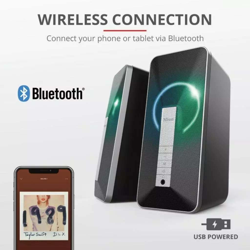 Акустическая система Trust Arva Illuminated Bluetooth BLACK (23820) - 8
