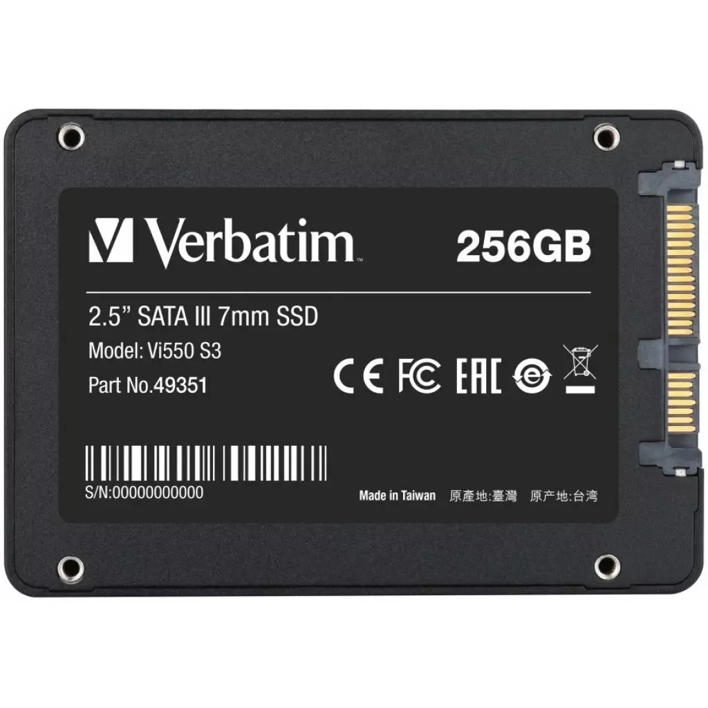 Накопитель SSD 2.5" 256GB Verbatim (49351) - 1 Накопитель SSD 2.5" 256GB Verbatim (49351) - 1