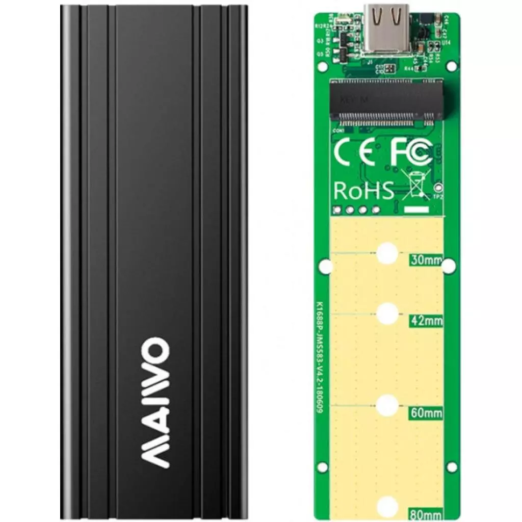 Карман внешний Maiwo M.2 SSD NVMe (PCIe) USB3.1 GEN2 Type-C (K1686P) - 3 Карман внешний Maiwo M.2 SSD NVMe (PCIe) USB3.1 GEN2 Type-C (K1686P) - 3