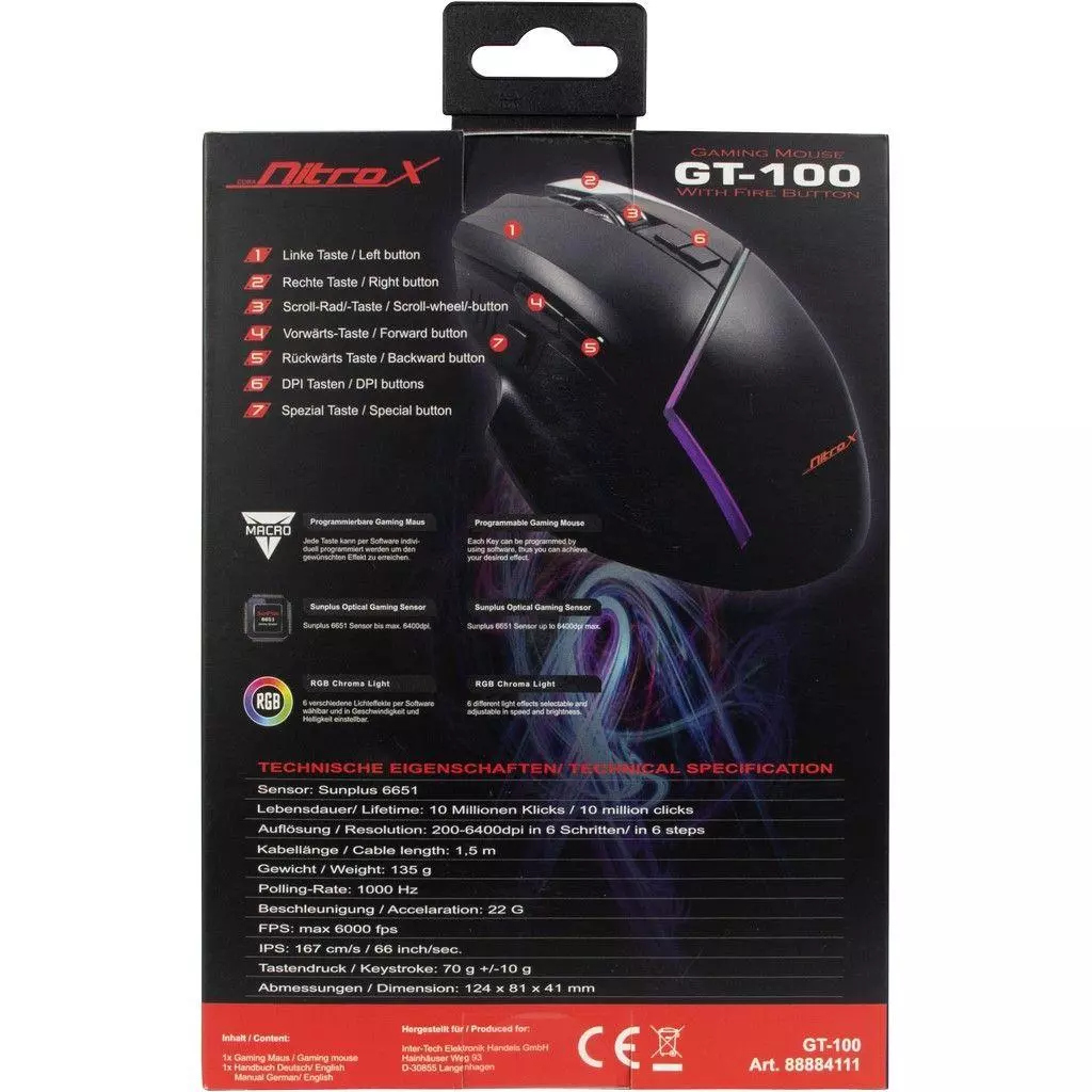 Мышка Nitrox GT-100 RGB Black (GT-100) - 7 Мышка Nitrox GT-100 RGB Black (GT-100) - 7