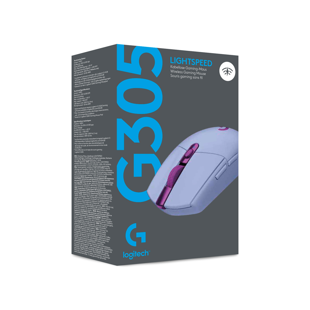 Мышка Logitech G305 Lightspeed Lilac (910-006022) - 9 Мышка Logitech G305 Lightspeed Lilac (910-006022) - 9