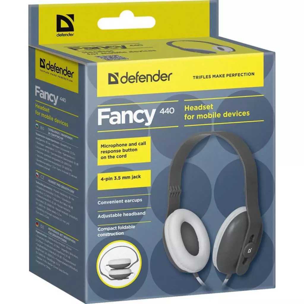 Наушники Defender Fancy 440 Grey (63440) - 3 Наушники Defender Fancy 440 Grey (63440) - 3