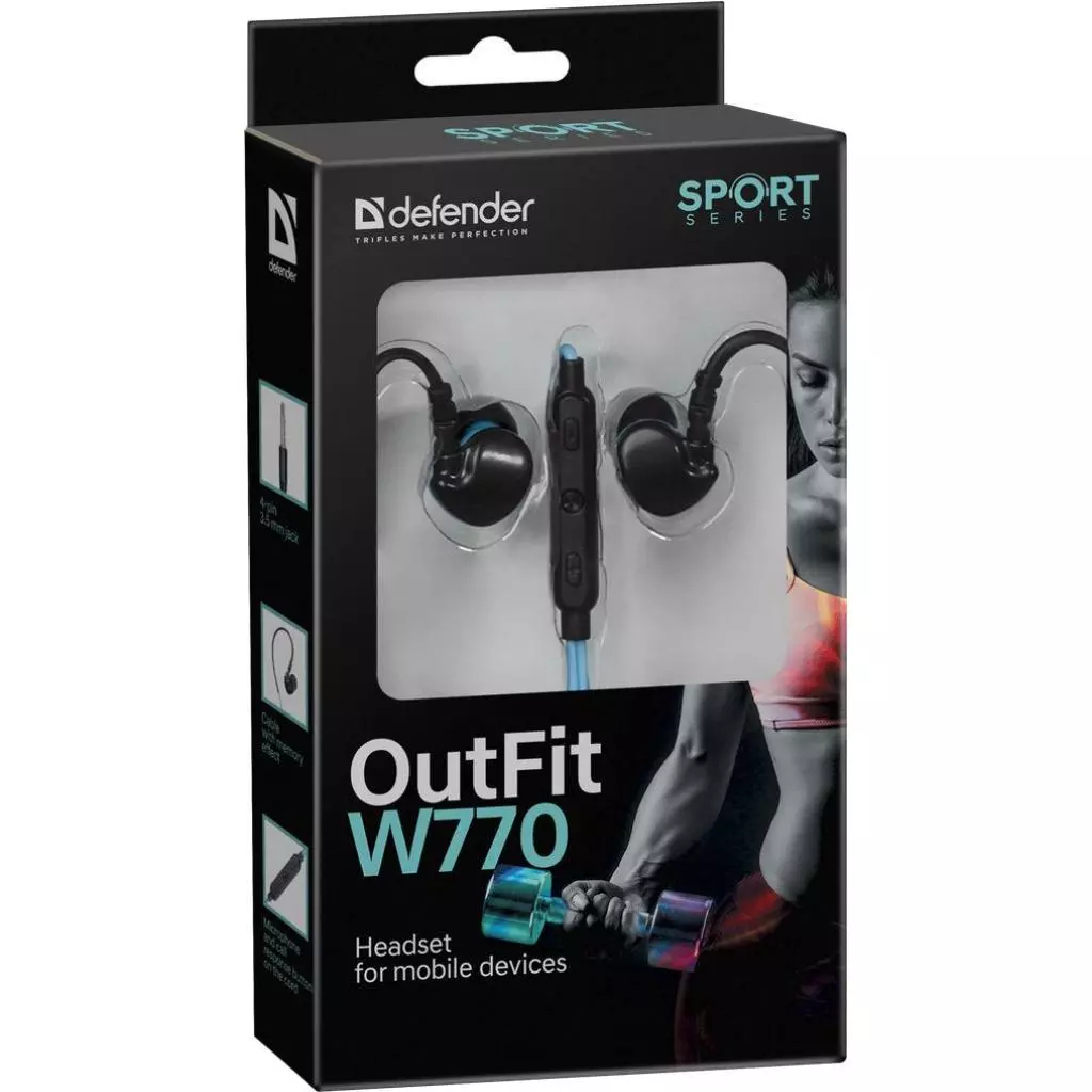 Наушники Defender OutFit W770 Black-Blue (63771) - 4