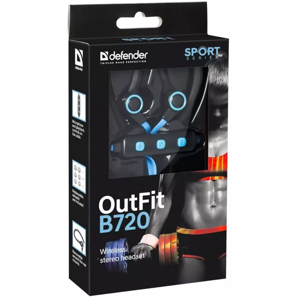 Наушники Defender OutFit B720 Black-Blue (63720) - 1 Наушники Defender OutFit B720 Black-Blue (63720) - 1