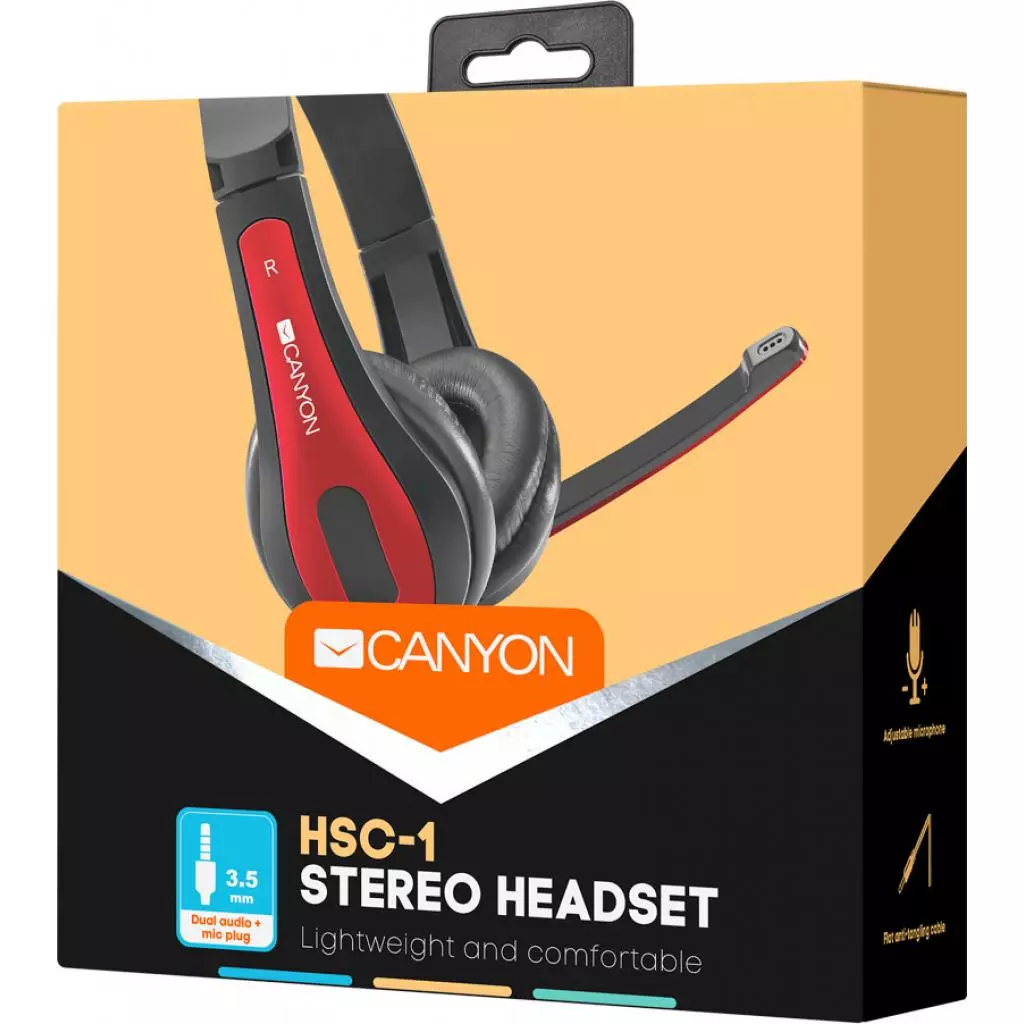 Наушники Canyon HSC-1 Black-Red (CNS-CHSC1BR) - 5 Наушники Canyon HSC-1 Black-Red (CNS-CHSC1BR) - 5