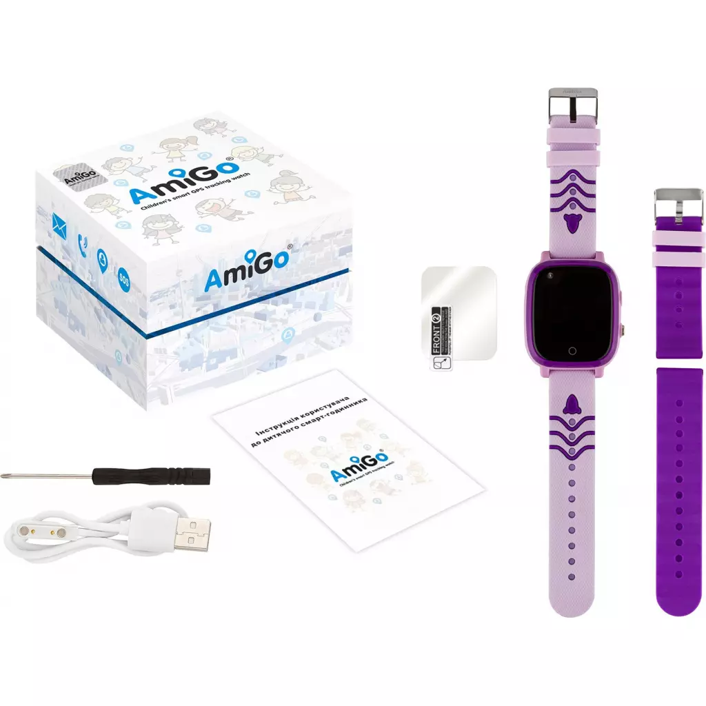 Смарт-часы Amigo GO005 4G WIFI Kids waterproof Thermometer Purple (747019) - 5