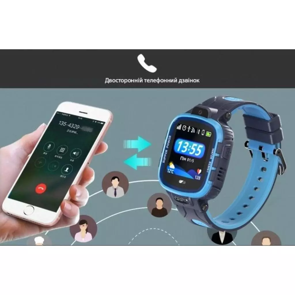 Смарт-часы GoGPS ME K27 Blue Kids watch-phone GPS (K27BL) - 5
