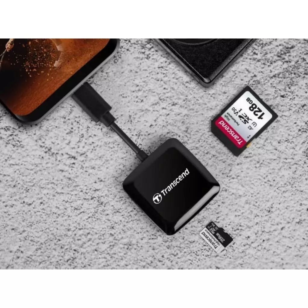 Считыватель флеш-карт Transcend USB 3.2 Gen 1 Type-C SD/microSD Black (TS-RDC3) - 3 Считыватель флеш-карт Transcend USB 3.2 Gen 1 Type-C SD/microSD Black (TS-RDC3) - 3