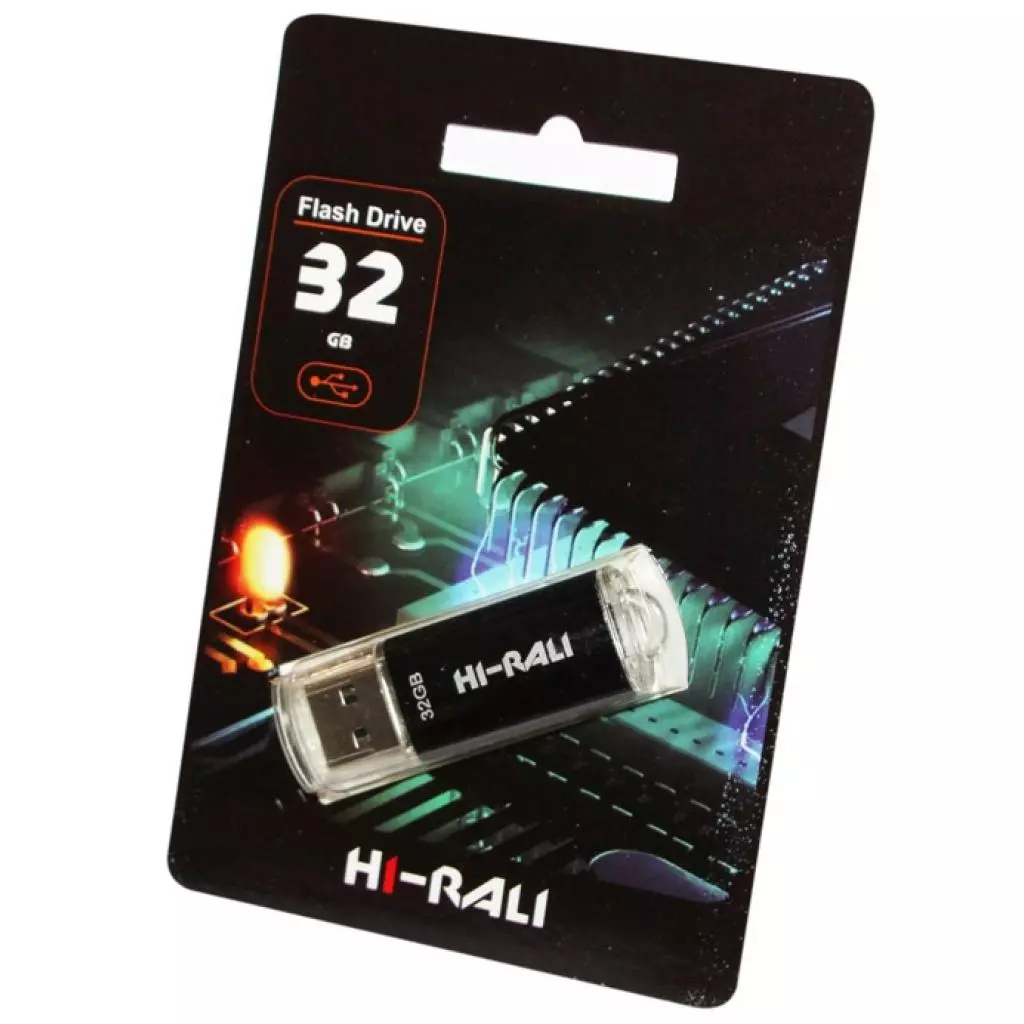 USB флеш накопитель Hi-Rali 32GB Rocket Series Black USB 2.0 (HI-32GBVCBK)