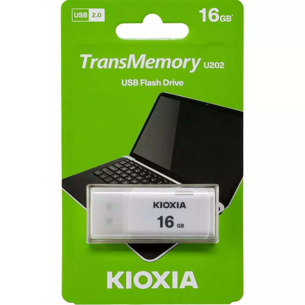 USB флеш накопитель Kioxia 16GB U202 White USB 2.0 (LU202W016GG4) - 2 USB флеш накопитель Kioxia 16GB U202 White USB 2.0 (LU202W016GG4) - 2
