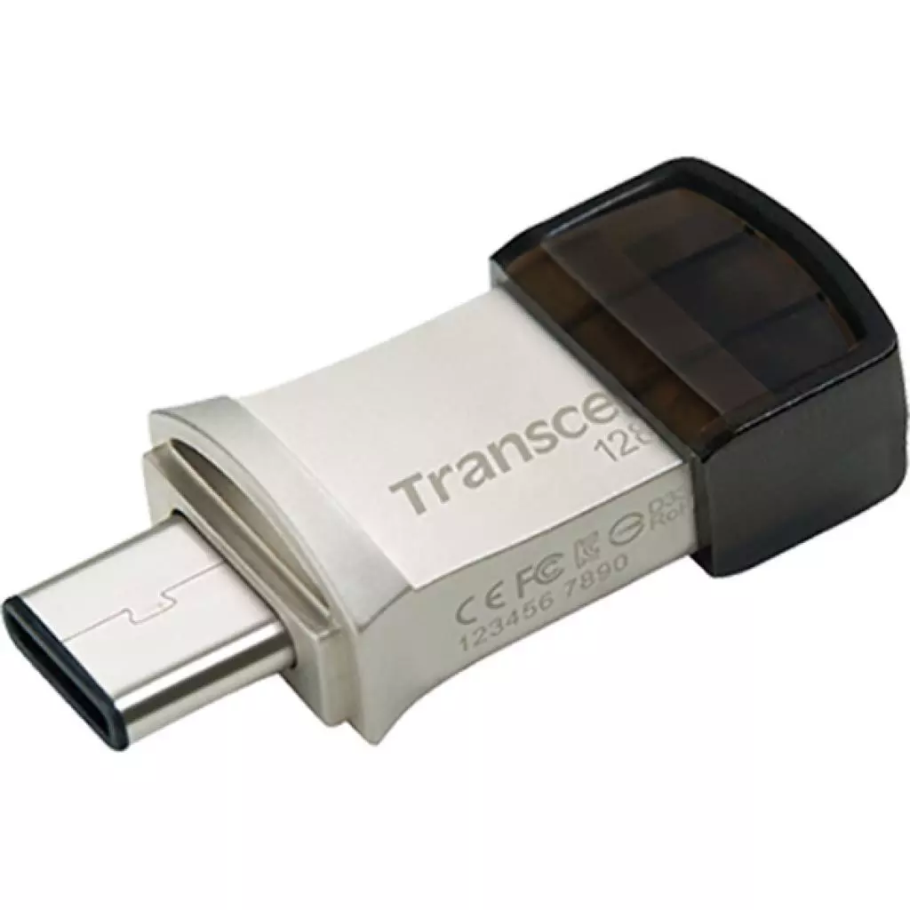 USB флеш накопитель Transcend 128GB JetFlash 890 Silver USB 3.1/Type-C (TS128GJF890S) - 1