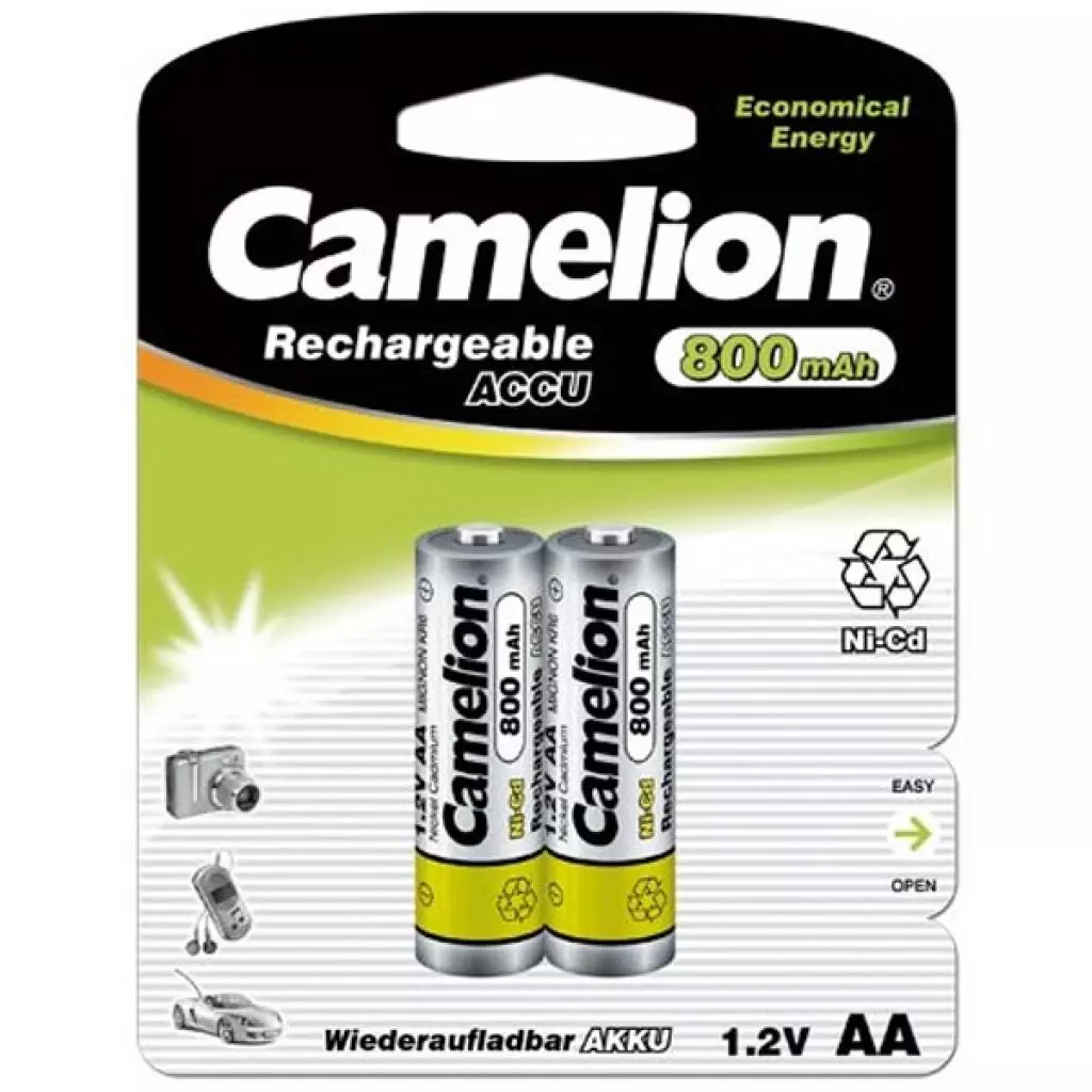 Аккумулятор Camelion AA 800mAh Ni-Cd * 2 R6-2BL (NC-AA800BP2)