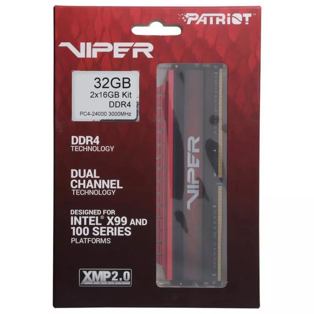 Модуль памяти для компьютера DDR4 32GB (2x16GB) 3000 MHz Viper 4 Patriot (PV432G300C6K) - 2