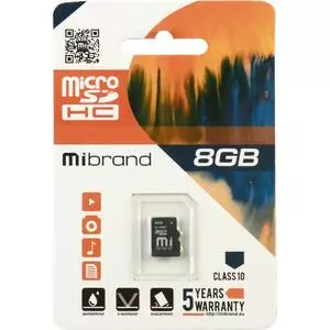 Карта памяти Mibrand 8GB microSDHC class 10 (MICDHC10/8GB)