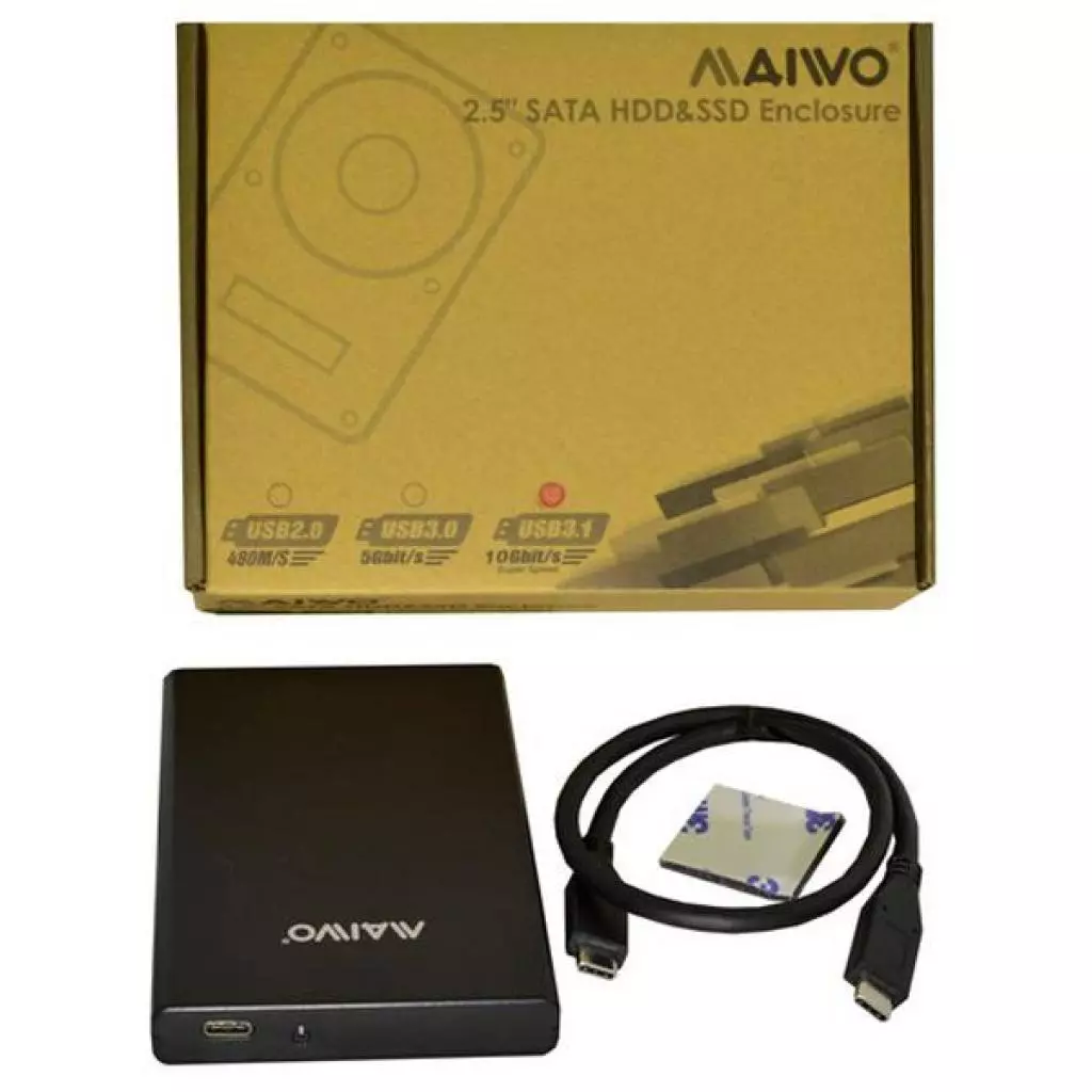 Карман внешний Maiwo 2.5" SATA HDD/SSD to USB3.1 GEN2 Type-C (45768) - 6 Карман внешний Maiwo 2.5" SATA HDD/SSD to USB3.1 GEN2 Type-C (45768) - 6