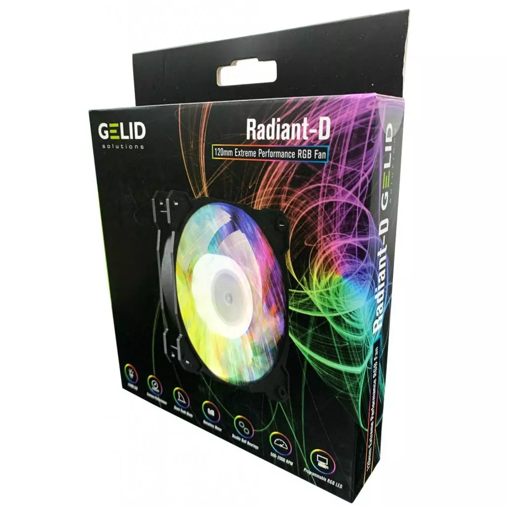 Кулер для корпуса Gelid Solutions Radiant-D Digital-RGB LED 120mm (FN-Radiant-D-20) - 5 Кулер для корпуса Gelid Solutions Radiant-D Digital-RGB LED 120mm (FN-Radiant-D-20) - 5