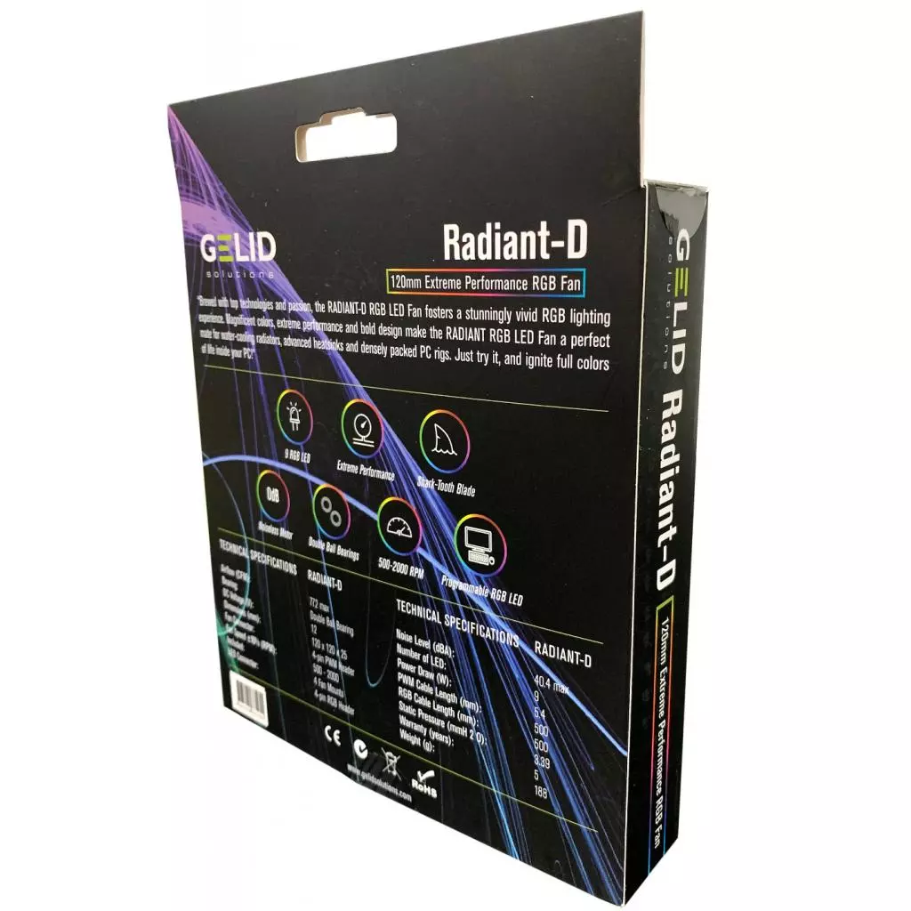 Кулер для корпуса Gelid Solutions Radiant-D Digital-RGB LED 120mm (FN-Radiant-D-20) - 6 Кулер для корпуса Gelid Solutions Radiant-D Digital-RGB LED 120mm (FN-Radiant-D-20) - 6