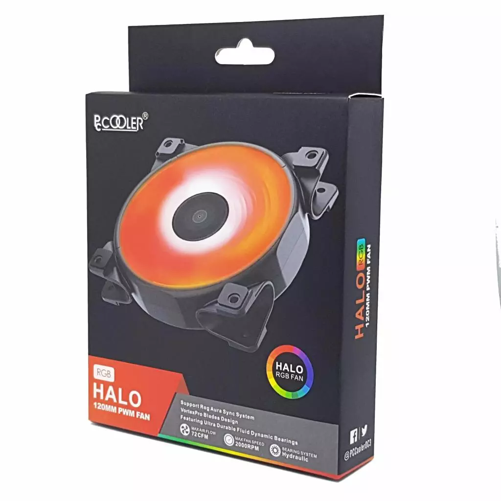 Кулер для корпуса PcСooler Halo RGB 120мм - 3 Кулер для корпуса PcСooler Halo RGB 120мм - 3