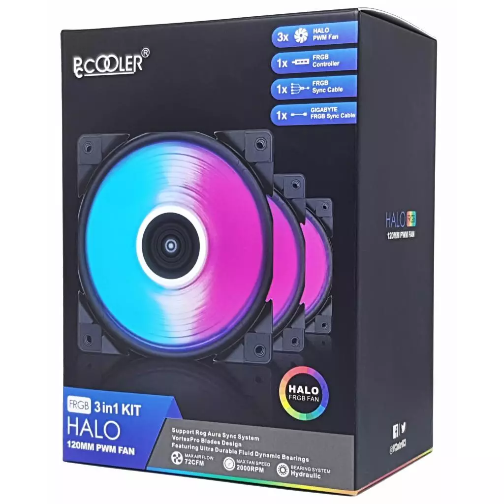 Кулер для корпуса PcСooler HALO 3-in-1 FRGB KIT - 10 Кулер для корпуса PcСooler HALO 3-in-1 FRGB KIT - 10