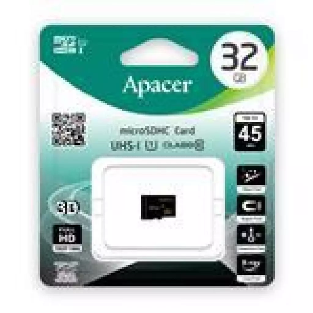 Карта памяти Apacer 32GB microSDHC class 10 UHS-I (AP32GMCSH10U1-RA) - 1 Карта памяти Apacer 32GB microSDHC class 10 UHS-I (AP32GMCSH10U1-RA) - 1