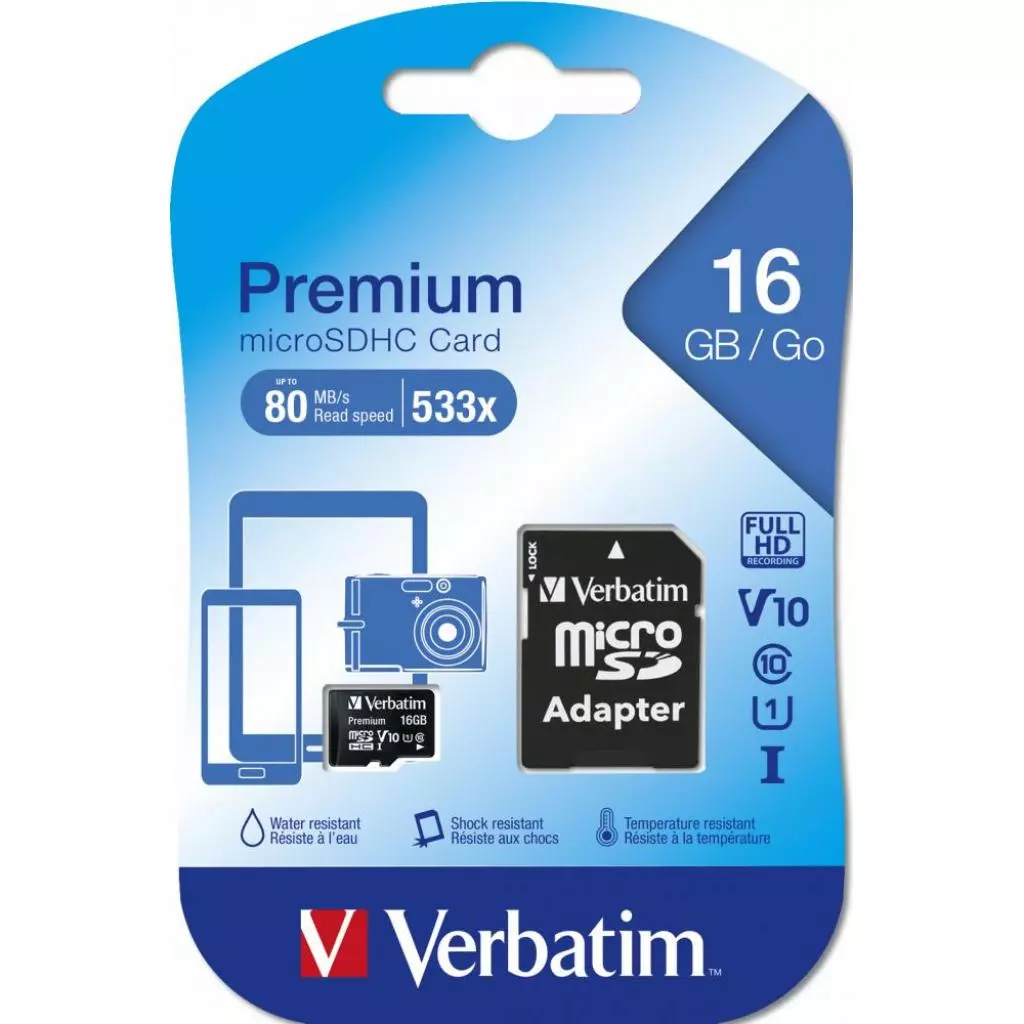 Карта памяти Verbatim 16GB microSDHC class 10 (MDAVR-10/G) - 2 Карта памяти Verbatim 16GB microSDHC class 10 (MDAVR-10/G) - 2