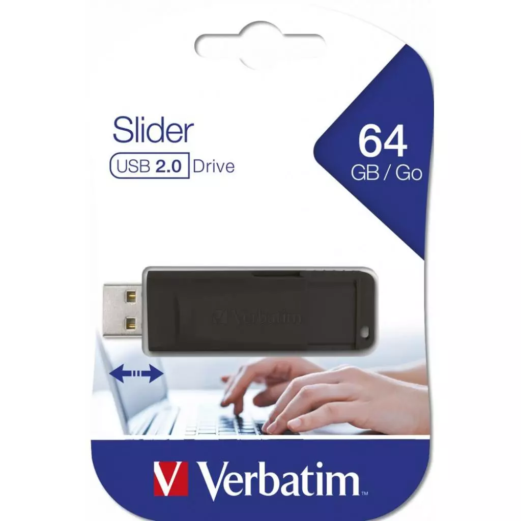 USB флеш накопитель Verbatim 64GB Slider USB 2.0 (MDAVR-98/G) - 4 USB флеш накопитель Verbatim 64GB Slider USB 2.0 (MDAVR-98/G) - 4