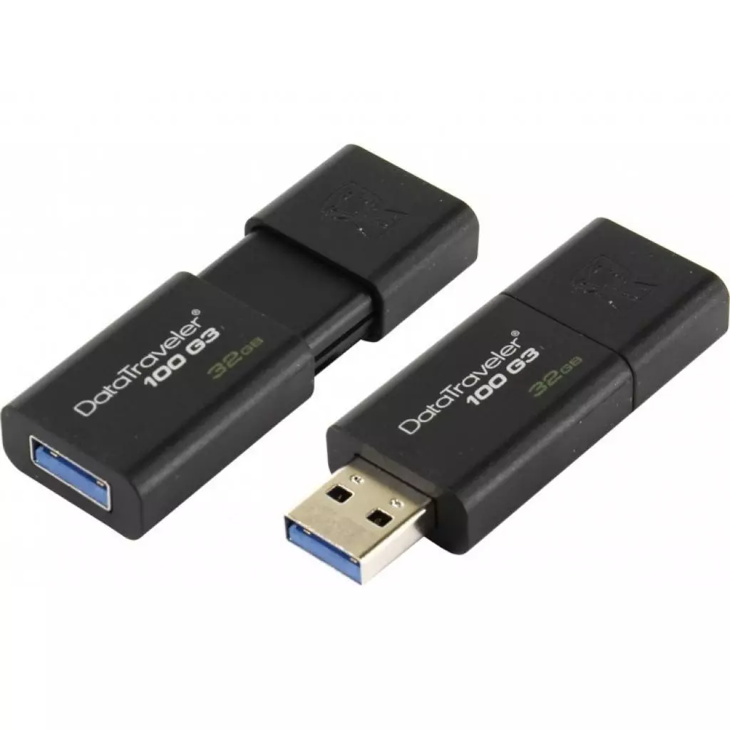 USB флеш накопитель Kingston 2x32GB DataTraveler 100 G3 USB 3.1 (DT100G3/32GB-2P) - 2 USB флеш накопитель Kingston 2x32GB DataTraveler 100 G3 USB 3.1 (DT100G3/32GB-2P) - 2