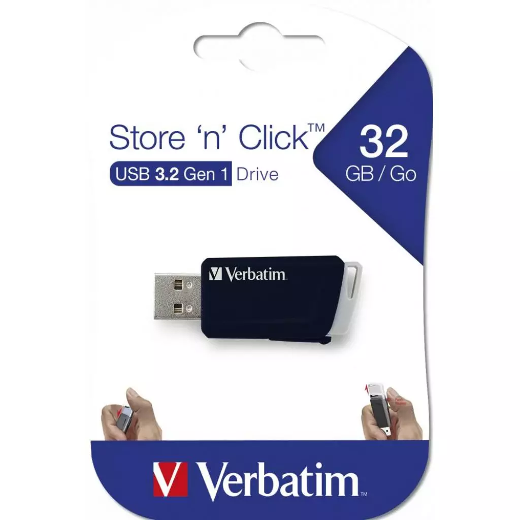 USB флеш накопитель Verbatim 32GB Store 'n' Click USB 3.2 (49307) - 4 USB флеш накопитель Verbatim 32GB Store 'n' Click USB 3.2 (49307) - 4
