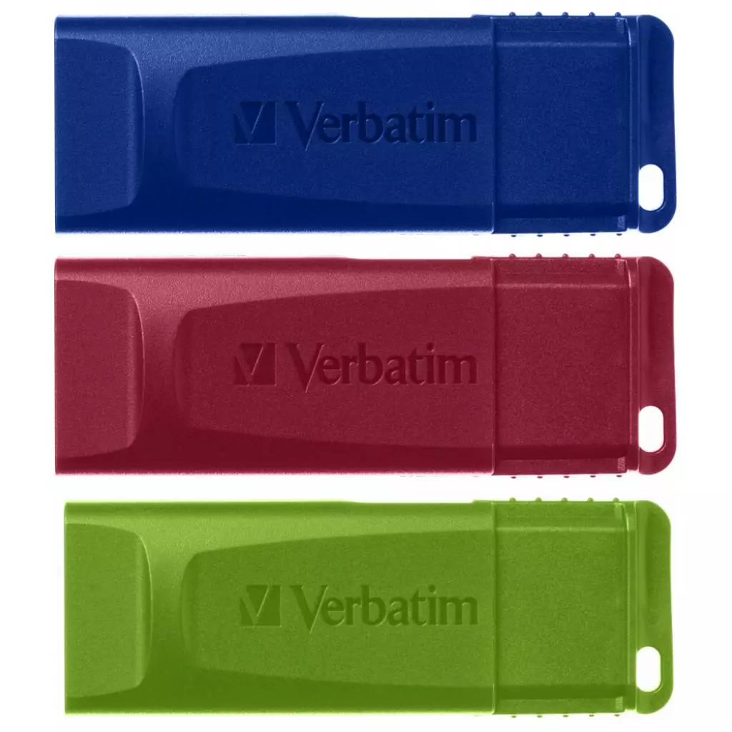 USB флеш накопитель Verbatim 3x16GB Slider Red/Blue/Green USB 2.0 (49326) - 2 USB флеш накопитель Verbatim 3x16GB Slider Red/Blue/Green USB 2.0 (49326) - 2