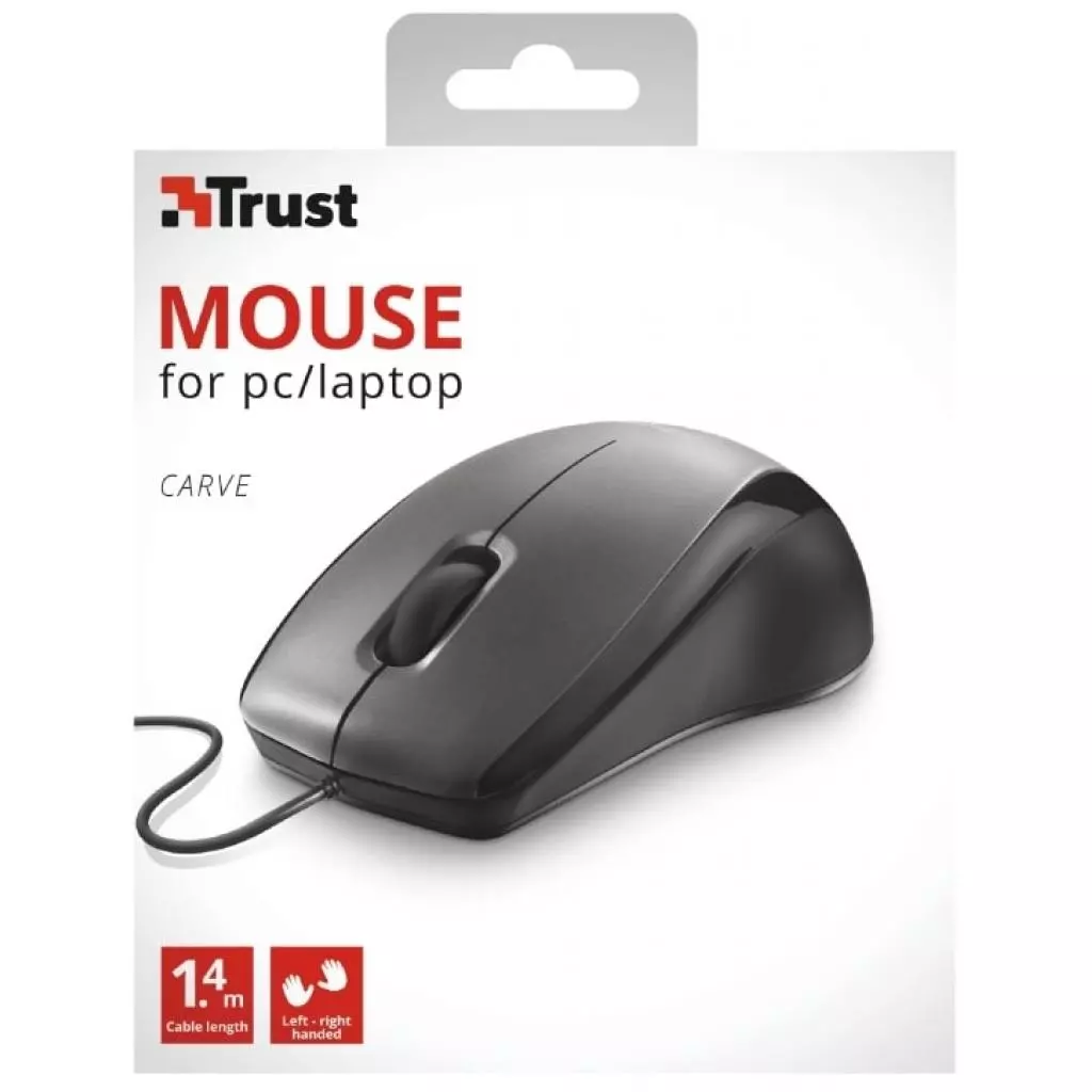 Мышка Trust Carve USB Black (23733) - 4 Мышка Trust Carve USB Black (23733) - 4