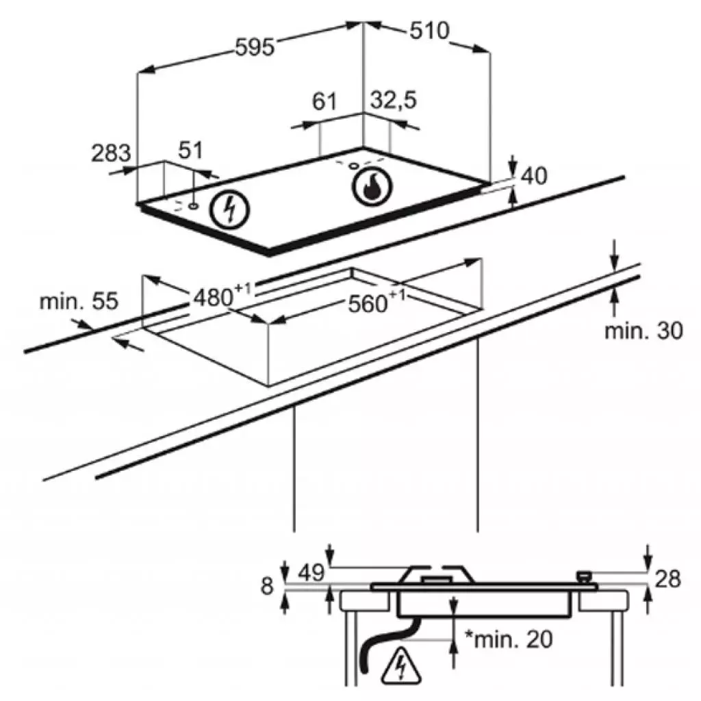 Варочная поверхность Electrolux GPE363MX - 3 Варочная поверхность Electrolux GPE363MX - 3