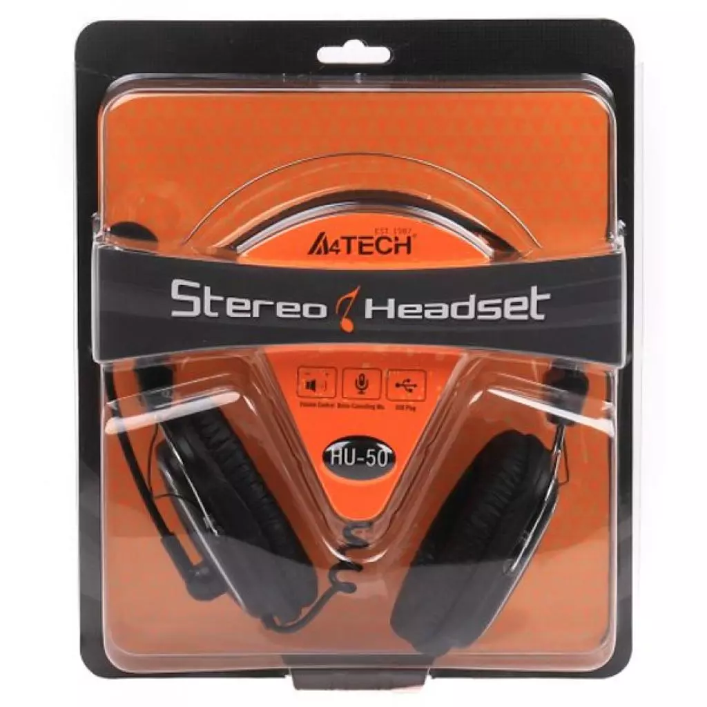Наушники A4Tech HU-50 USB Black - 6 Наушники A4Tech HU-50 USB Black - 6