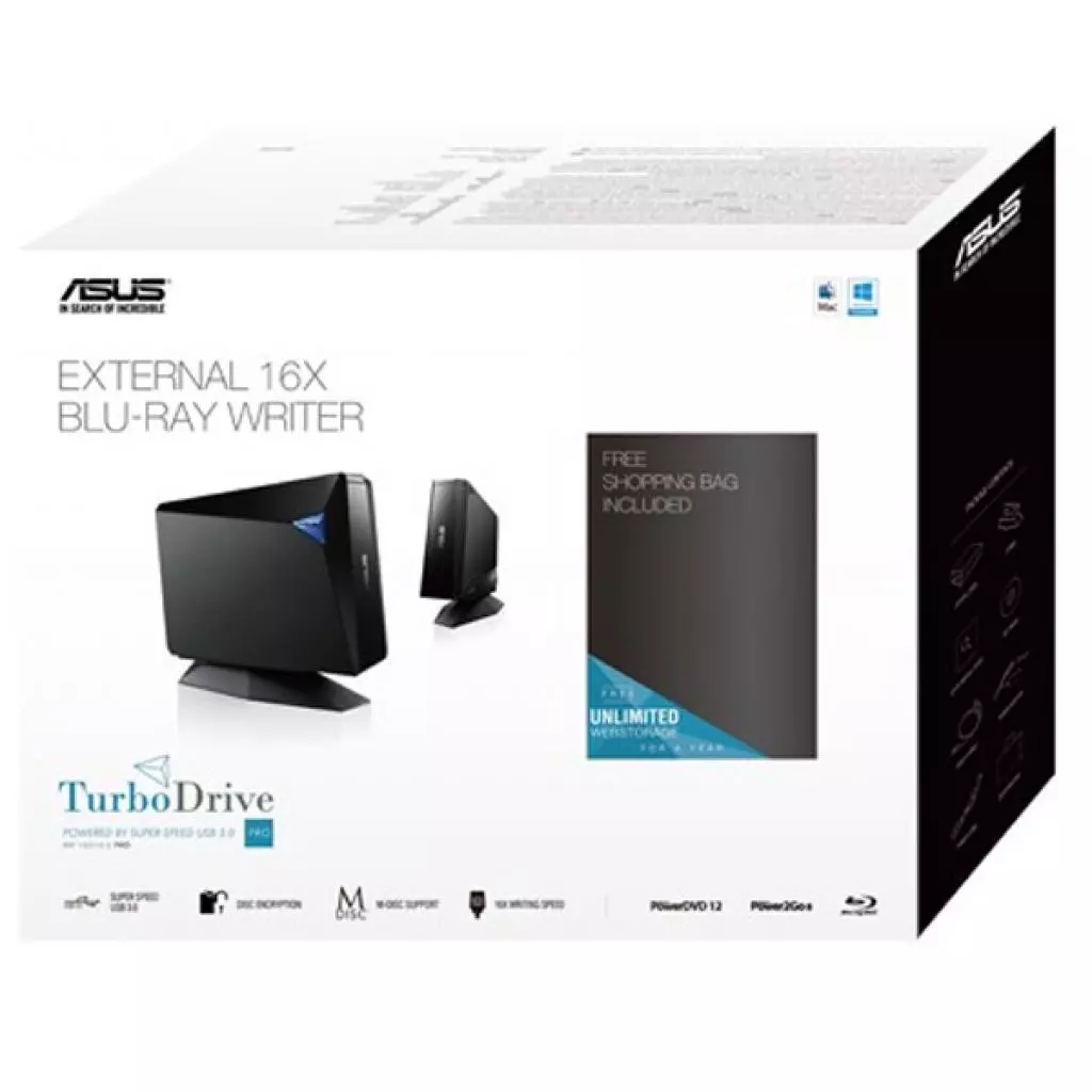 Оптический привод Blu-Ray ASUS BW-16D1H-U PRO/BLK/G/AS - 3 Оптический привод Blu-Ray ASUS BW-16D1H-U PRO/BLK/G/AS - 3