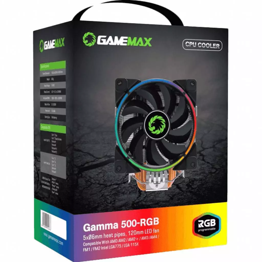 Кулер для процессора Gamemax GAMMA 500 RGB - 5 Кулер для процессора Gamemax GAMMA 500 RGB - 5