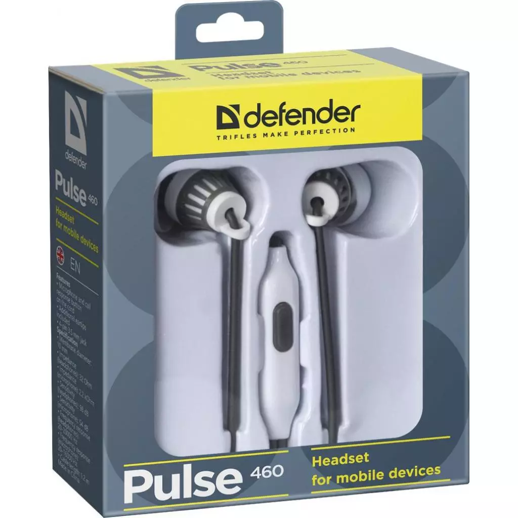 Наушники Defender Pulse 460 Grey-White (63460) - 6 Наушники Defender Pulse 460 Grey-White (63460) - 6