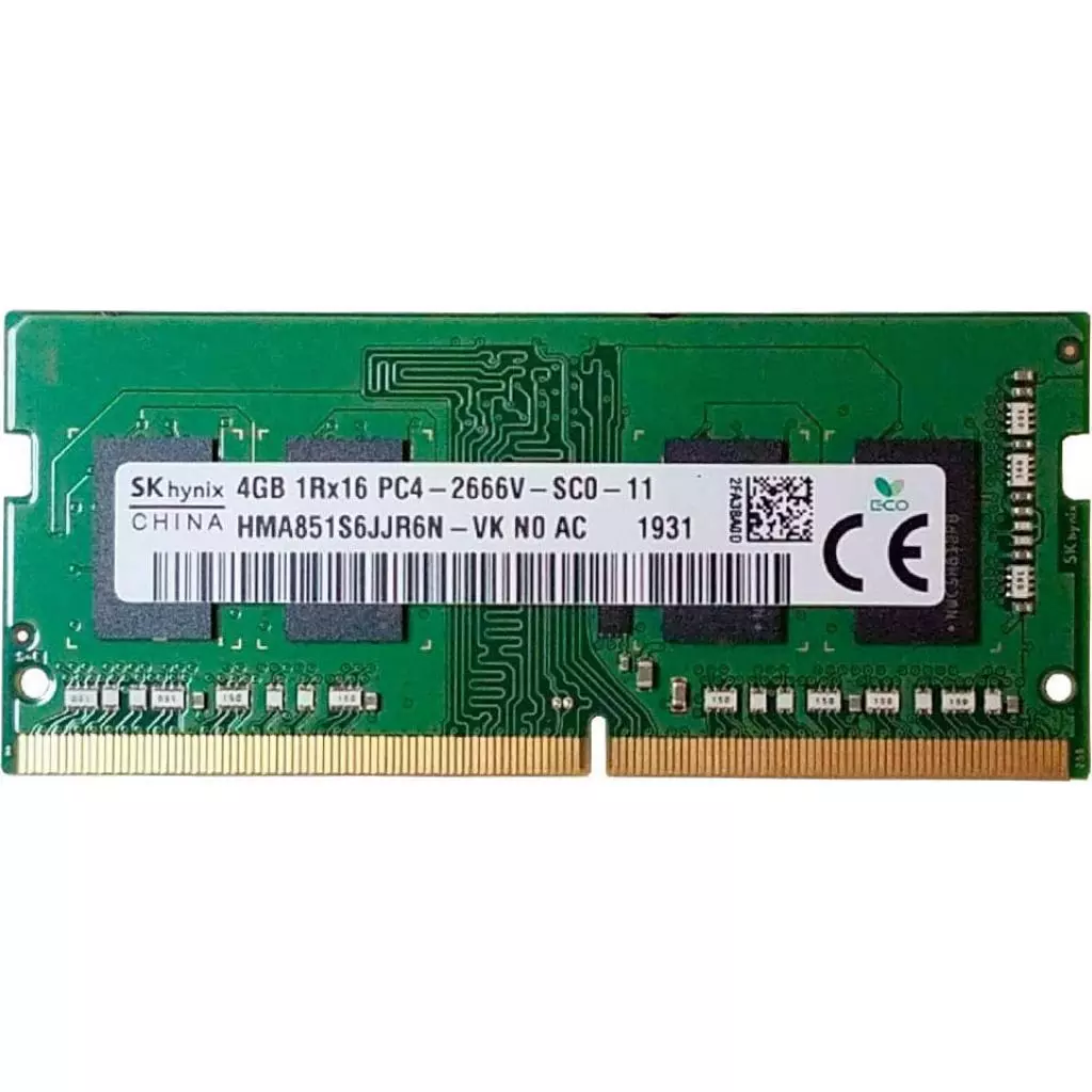 Модуль памяти для ноутбука SoDIMM DDR4 4GB 2666 MHz Hynix (HMA851S6JJR6N-VK)