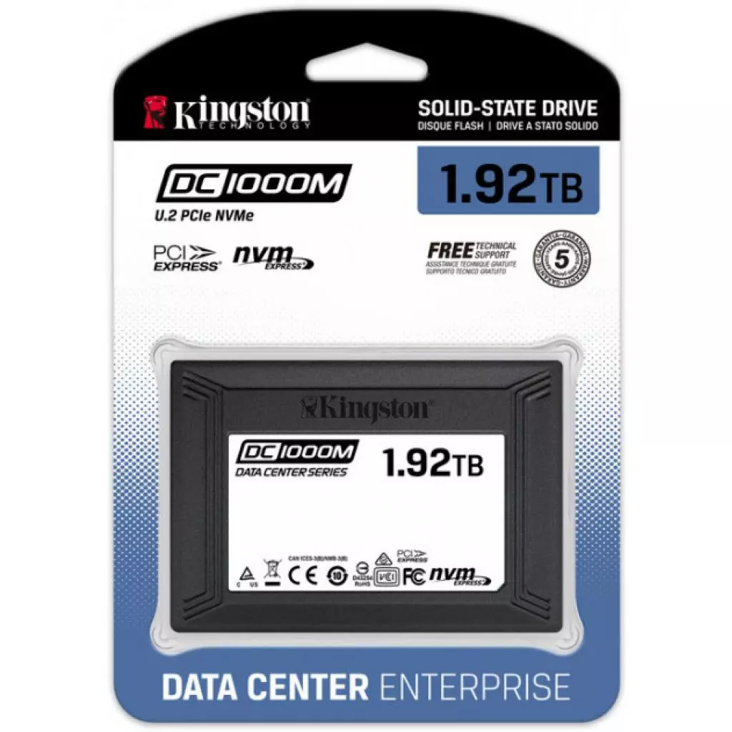 Накопитель SSD U.2 2.5" 1.92GB Kingston (SEDC1000M/1920G) - 2 Накопитель SSD U.2 2.5" 1.92GB Kingston (SEDC1000M/1920G) - 2