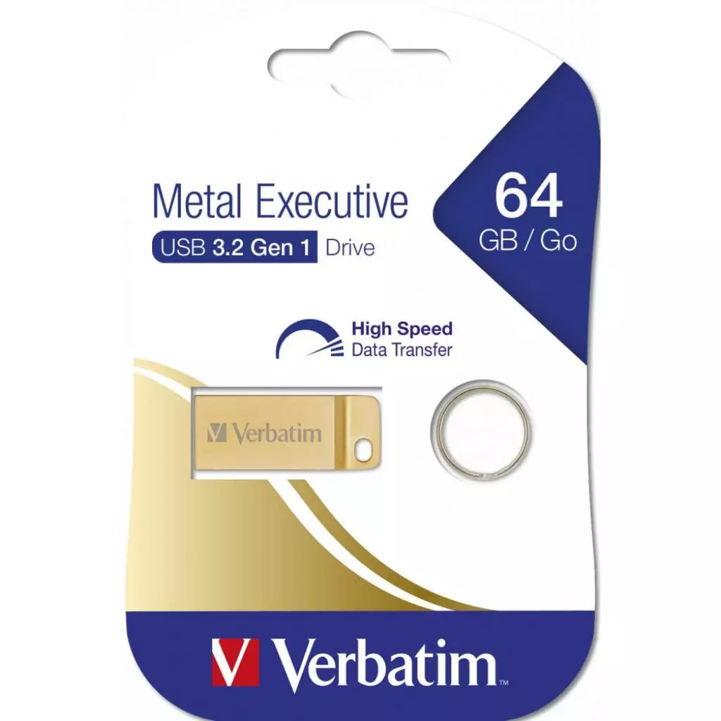 USB флеш накопитель Verbatim 64GB Metal Executive Gold USB 3.0 (99106) - 4 USB флеш накопитель Verbatim 64GB Metal Executive Gold USB 3.0 (99106) - 4