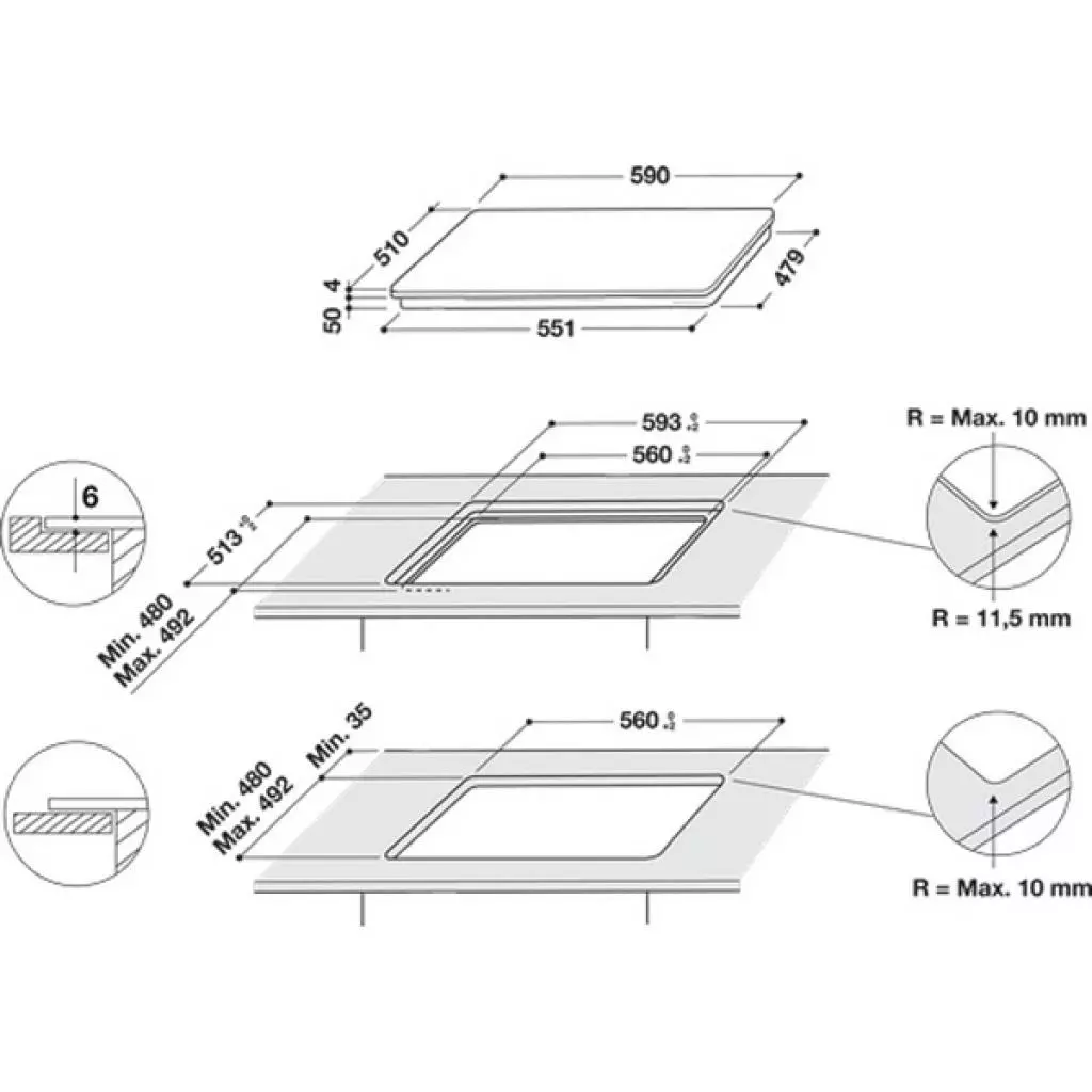 Варочная поверхность Whirlpool WSQ7360NE - 5 Варочная поверхность Whirlpool WSQ7360NE - 5