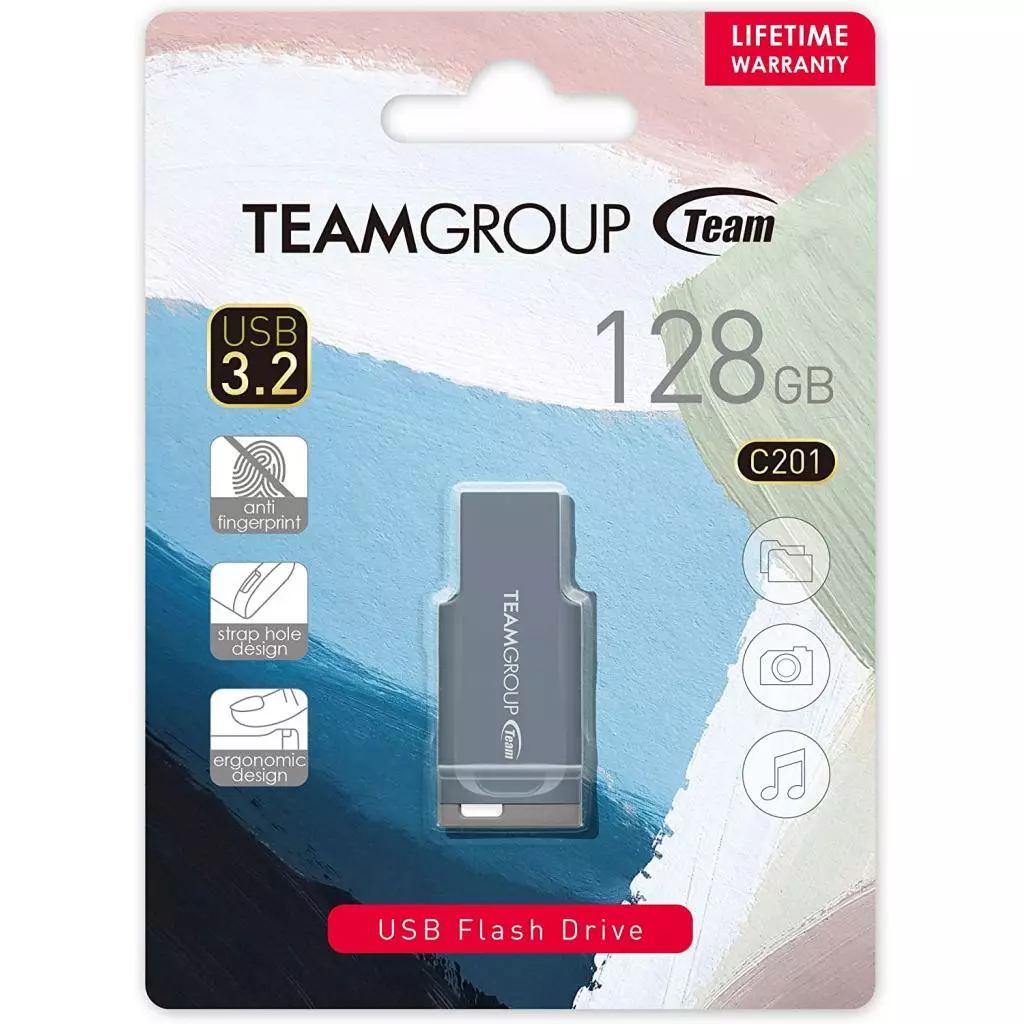 USB флеш накопитель Team 128GB C201 Blue USB 3.2 (TC2013128GL01) - 5 USB флеш накопитель Team 128GB C201 Blue USB 3.2 (TC2013128GL01) - 5