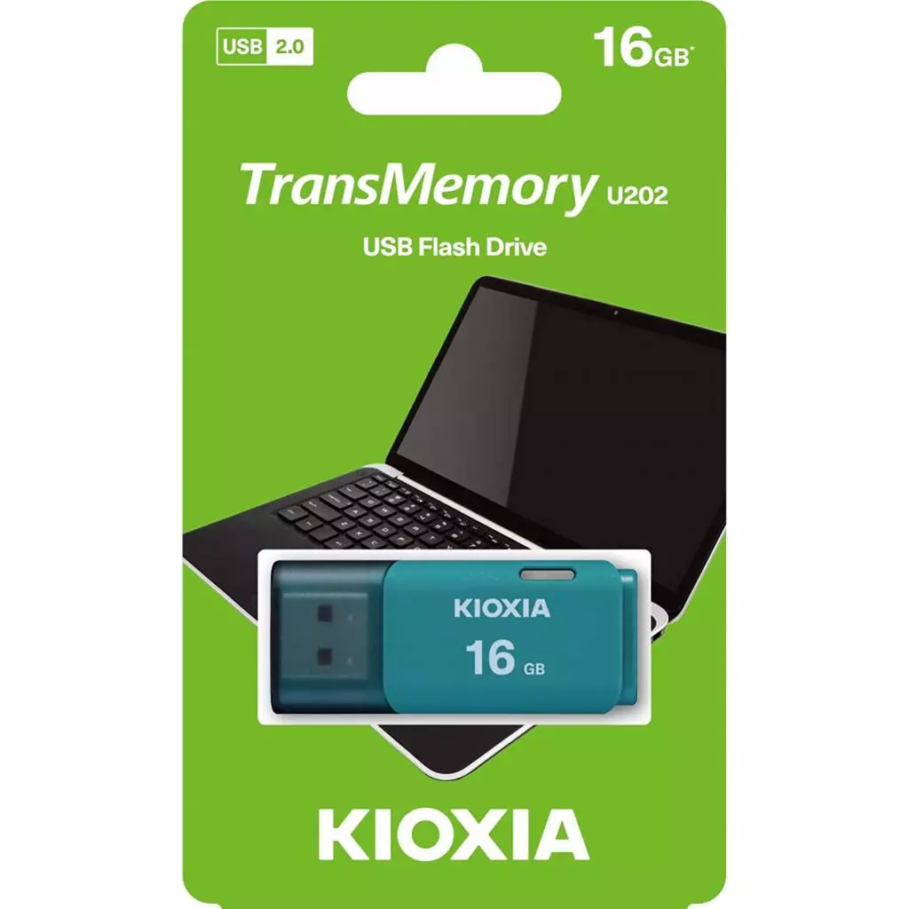USB флеш накопитель Kioxia 16GB TransMemory U202 Blue USB 2.0 (LU202L016GG4) - 2