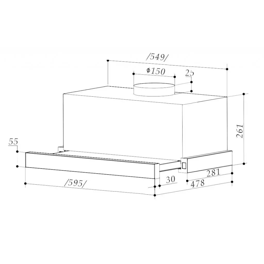 Вытяжка кухонная Interline SLIM ULTRA X/S A/60 (SLIMULTRAX/SA/60) - 7 Вытяжка кухонная Interline SLIM ULTRA X/S A/60 (SLIMULTRAX/SA/60) - 7