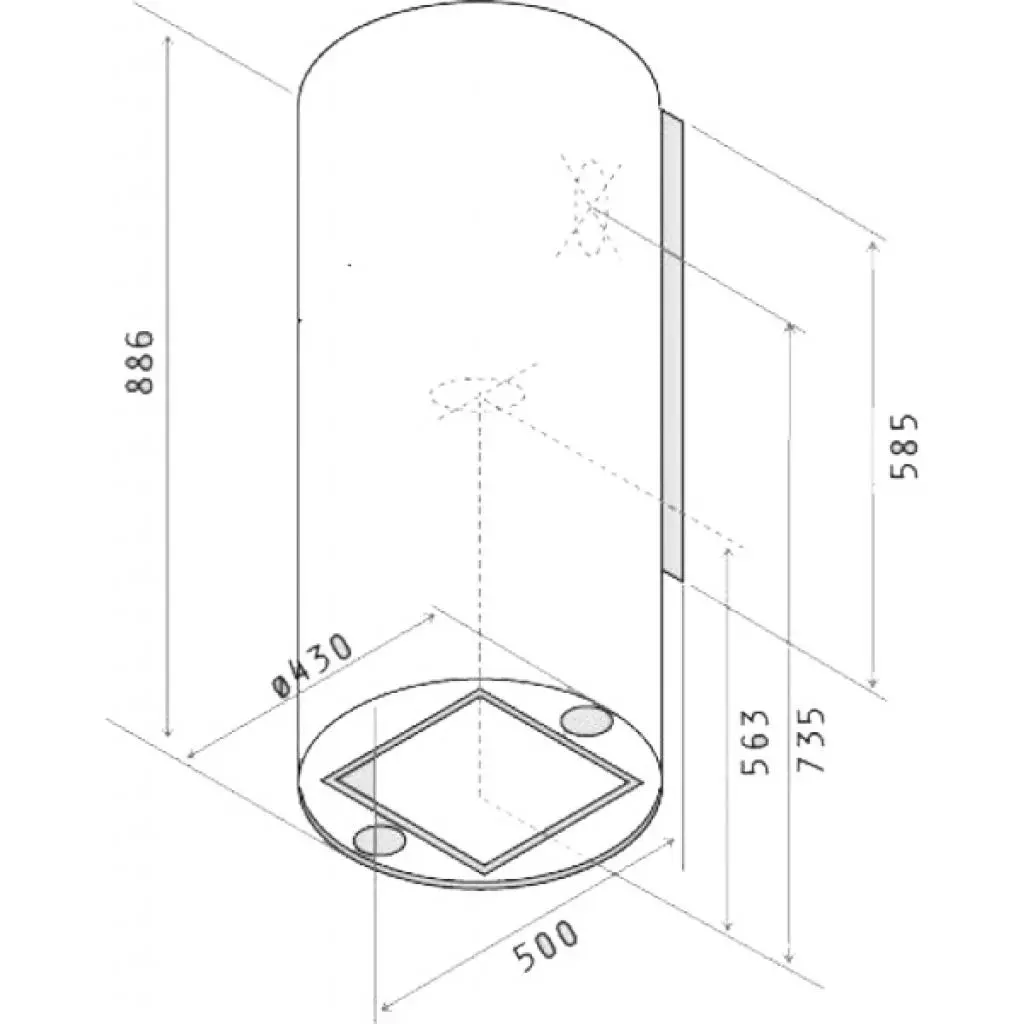 Вытяжка кухонная Elica TUBE PRO WH MAT/A/43 - 1 Вытяжка кухонная Elica TUBE PRO WH MAT/A/43 - 1