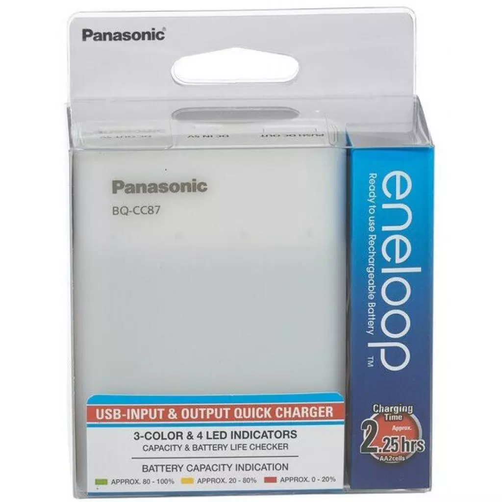 Зарядное устройство для аккумуляторов Panasonic USB in/out с функцией Power Bank (BQ-CC87USB) - 5 Зарядное устройство для аккумуляторов Panasonic USB in/out с функцией Power Bank (BQ-CC87USB) - 5