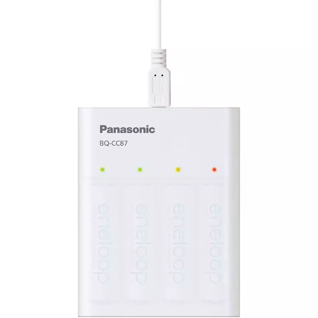 Зарядное устройство для аккумуляторов Panasonic BQ-CC87 USB in/out с функцией Power Bank +4AA 1900 mAh (K-KJ87MCC40USB) - 4 Зарядное устройство для аккумуляторов Panasonic BQ-CC87 USB in/out с функцией Power Bank +4AA 1900 mAh (K-KJ87MCC40USB) - 4