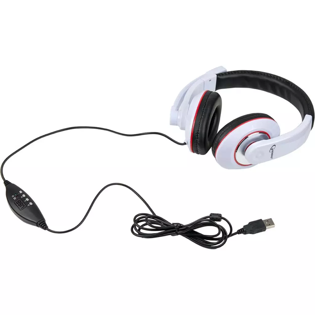 Наушники Gembird MHS-U-001 White USB (MHS-U-001-GW) - 4 Наушники Gembird MHS-U-001 White USB (MHS-U-001-GW) - 4