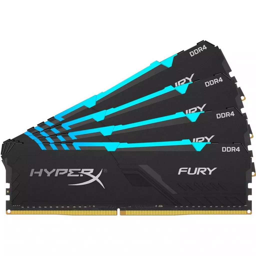 Модуль памяти для компьютера DDR4 64GB (4x16GB) 3600 MHz HyperX Fury Black Kingston Fury (ex.HyperX) (HX436C18FB4AK4/64)