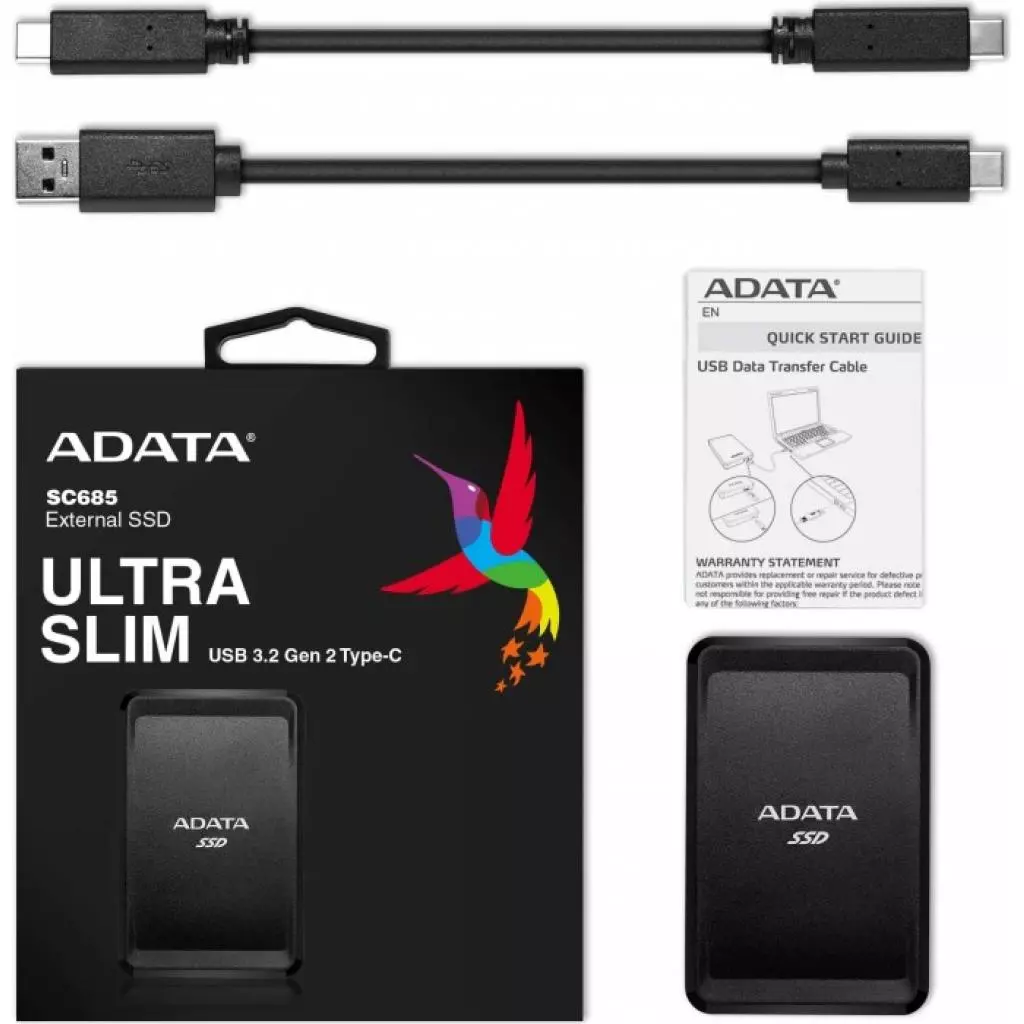Накопитель SSD USB 3.2 2TB ADATA (ASC685-2TU32G2-CBK) - 4 Накопитель SSD USB 3.2 2TB ADATA (ASC685-2TU32G2-CBK) - 4