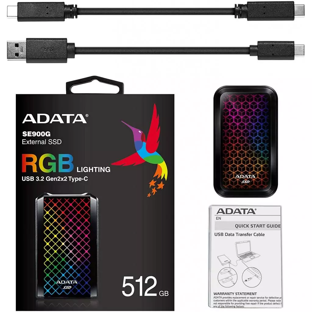 Накопитель SSD USB 3.2 512GB ADATA (ASE900G-512GU32G2-CBK) - 2